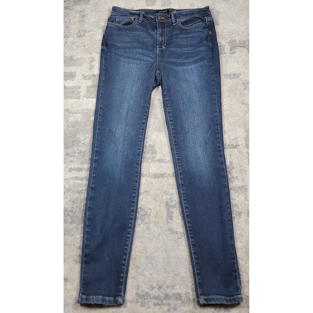 Judy Blue Women's Blue Skinny Fit Mid-Rise Tapered Leg Stretch Jeans 13 31x28.5"